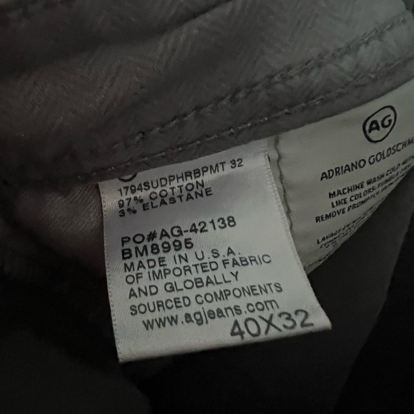 Men’s AG Chino Putty Grey herringbone size 40x32 - Picture 4 of 5